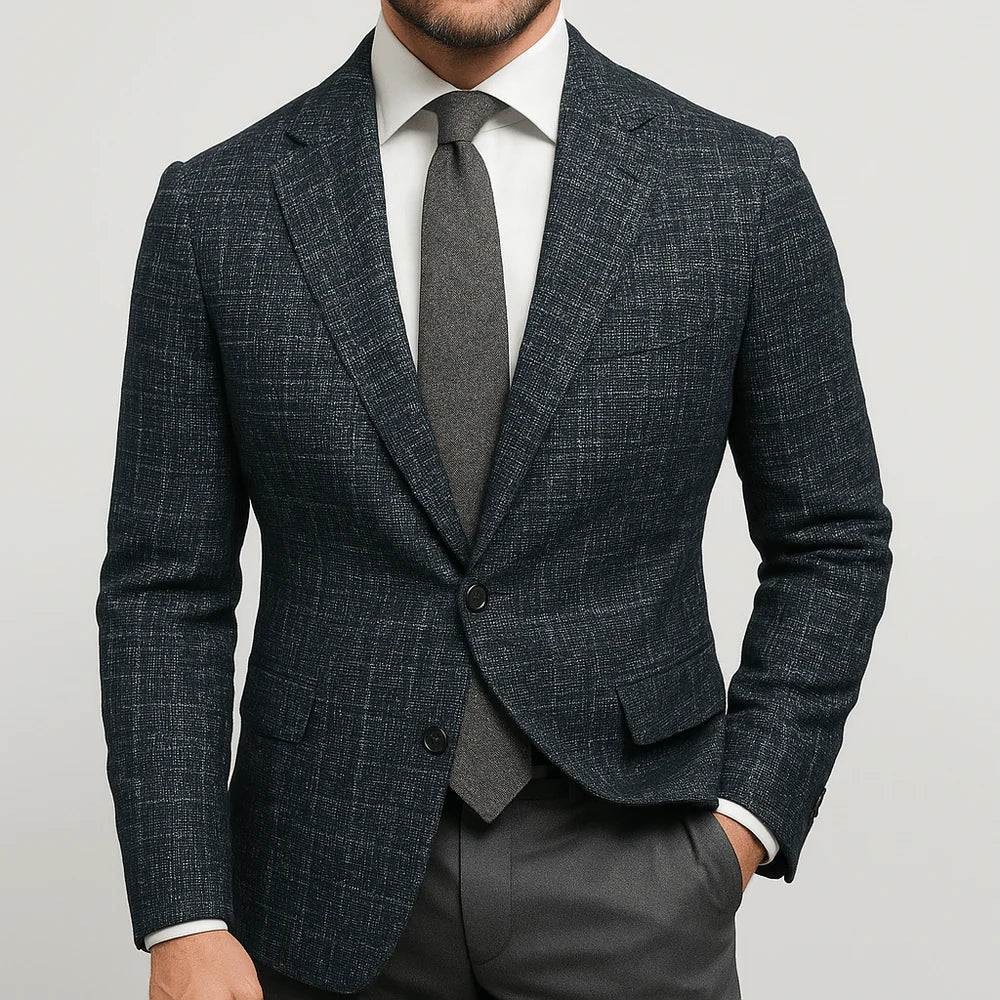 Blazer Ajusté à Carreaux Homme