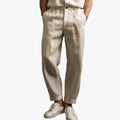 Men's slim-fit pleated trousers