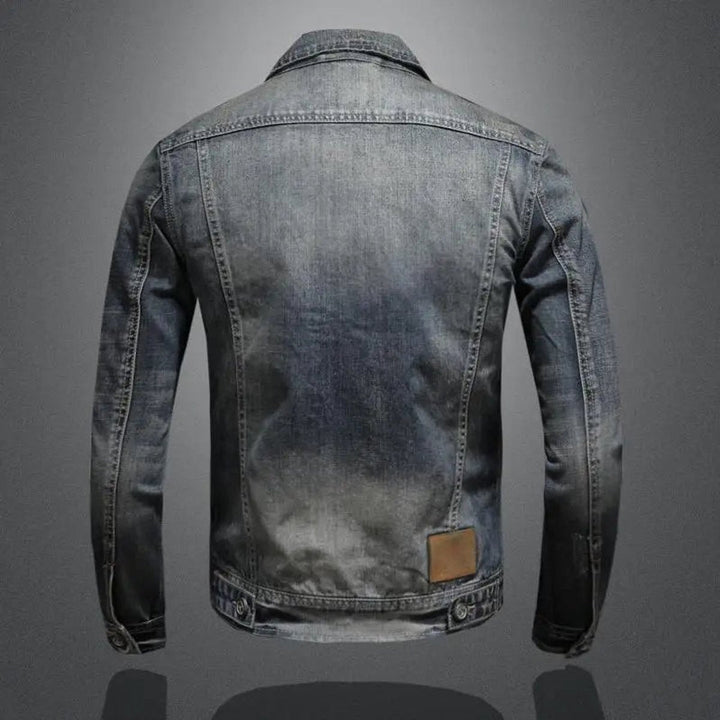 Veste en Jean à Fermeture Zippée Homme