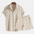Men's Striped Shirt and Shorts Set