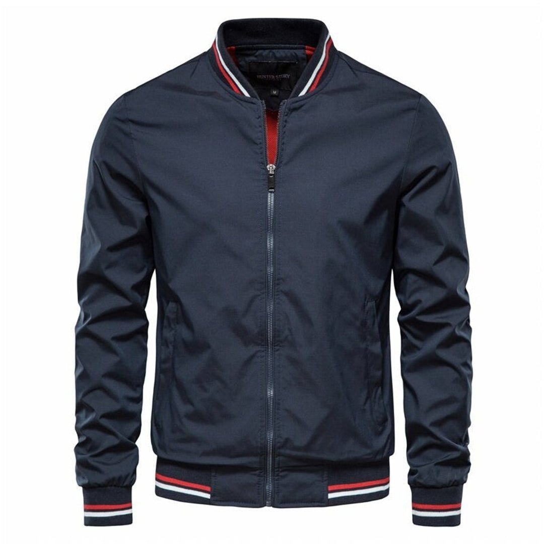 Blouson Bomber Zippé à Col Montant Homme