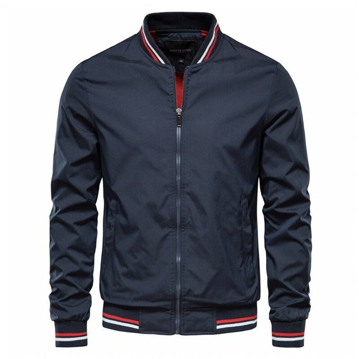 Blouson Bomber Zippé à Col Montant Homme