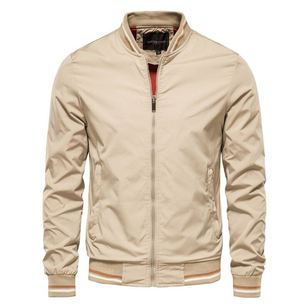 Blouson Bomber Zippé à Col Montant Homme