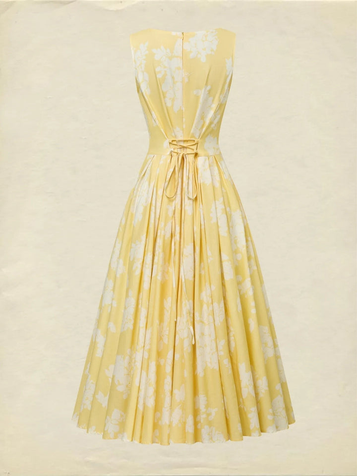 Robe Midi Fleurie à Jupe Ample Femme