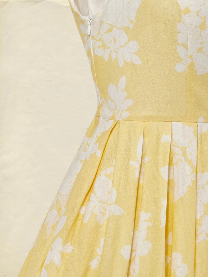 Robe Midi Fleurie à Jupe Ample Femme