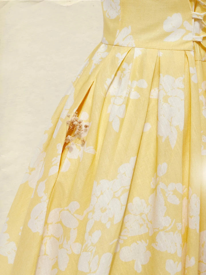 Robe Midi Fleurie à Jupe Ample Femme