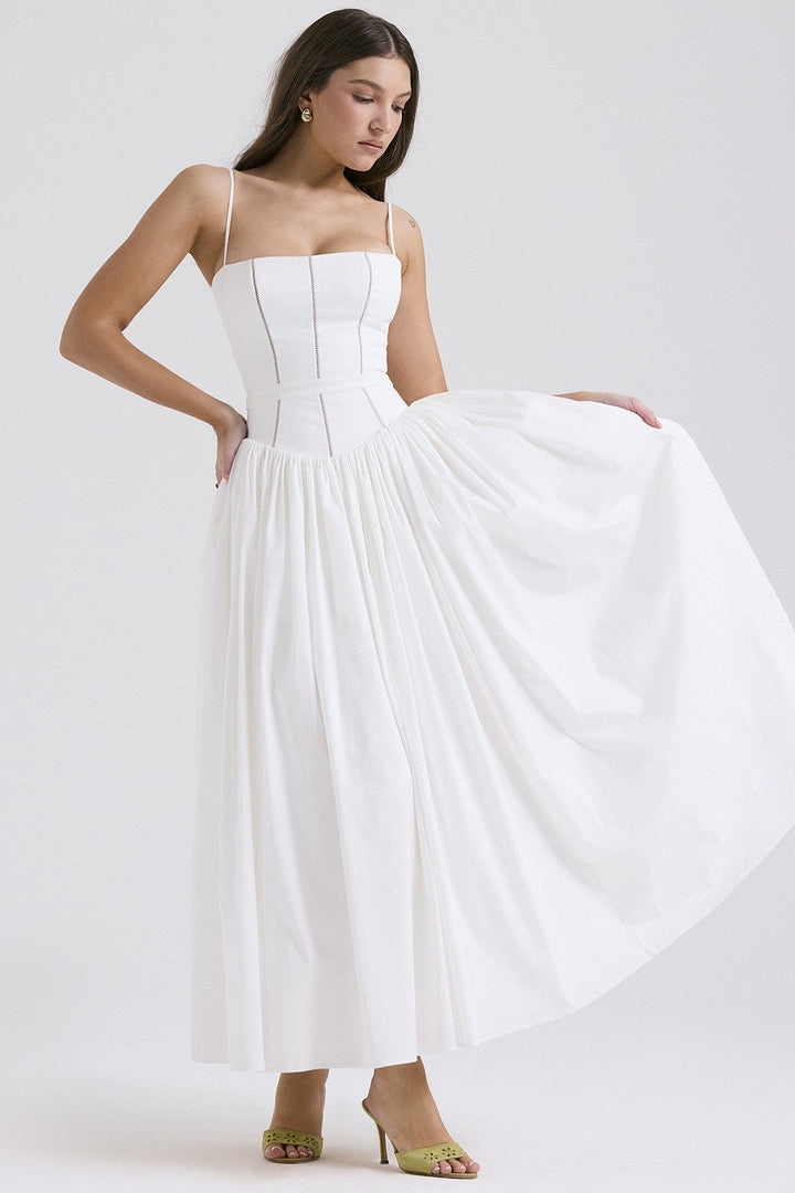 Robe Maxi à Corsage Structuré Femme