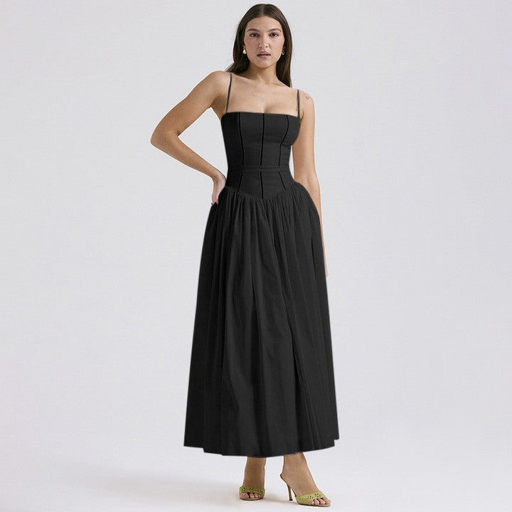 Robe Maxi à Corsage Structuré Femme