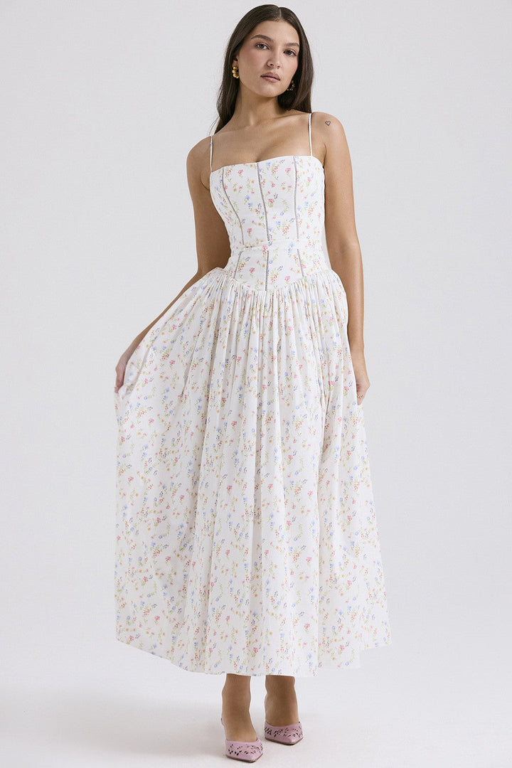 Robe Maxi à Corsage Structuré Femme