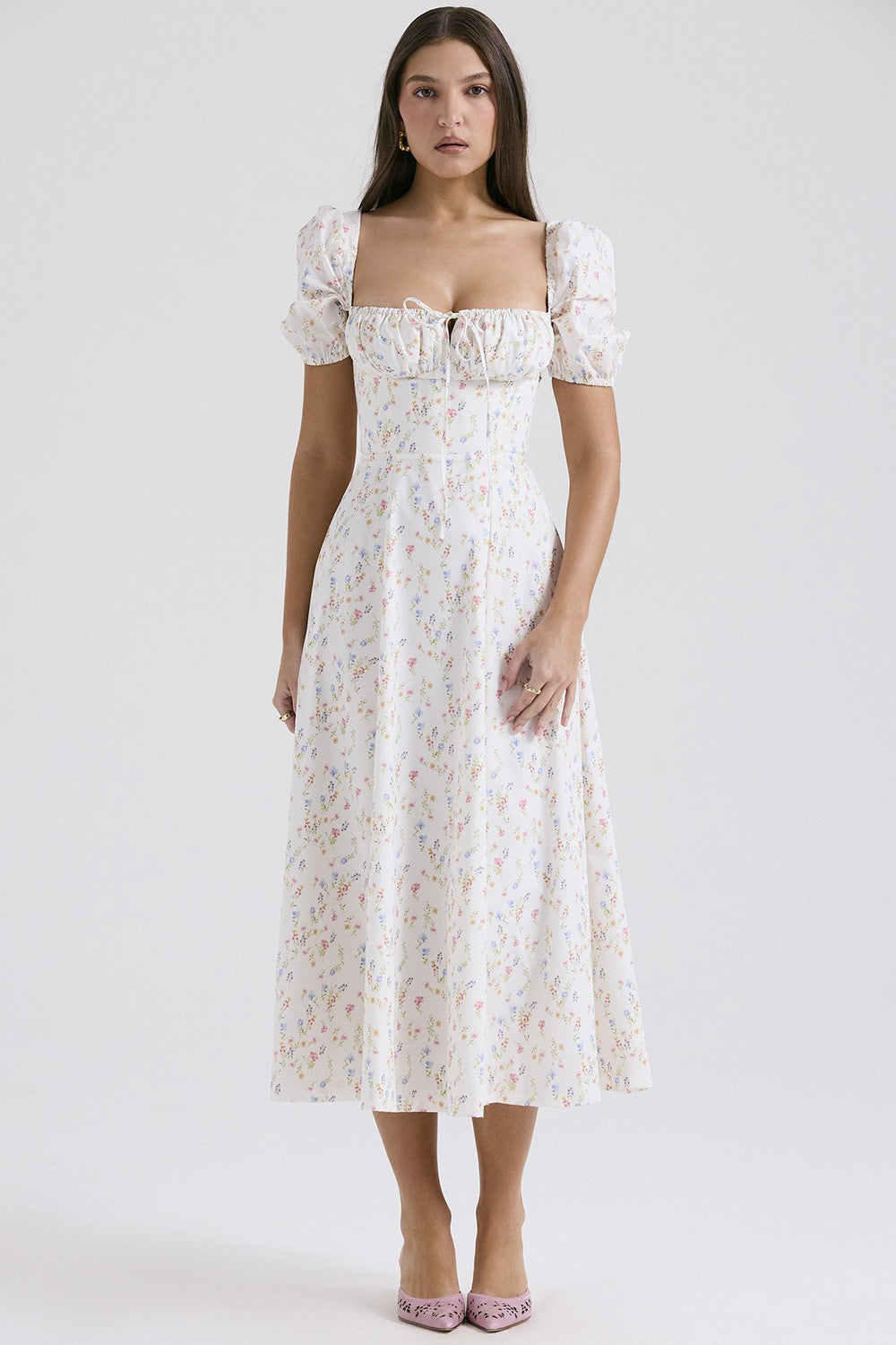 Robe Maxi à Corsage Structuré Femme