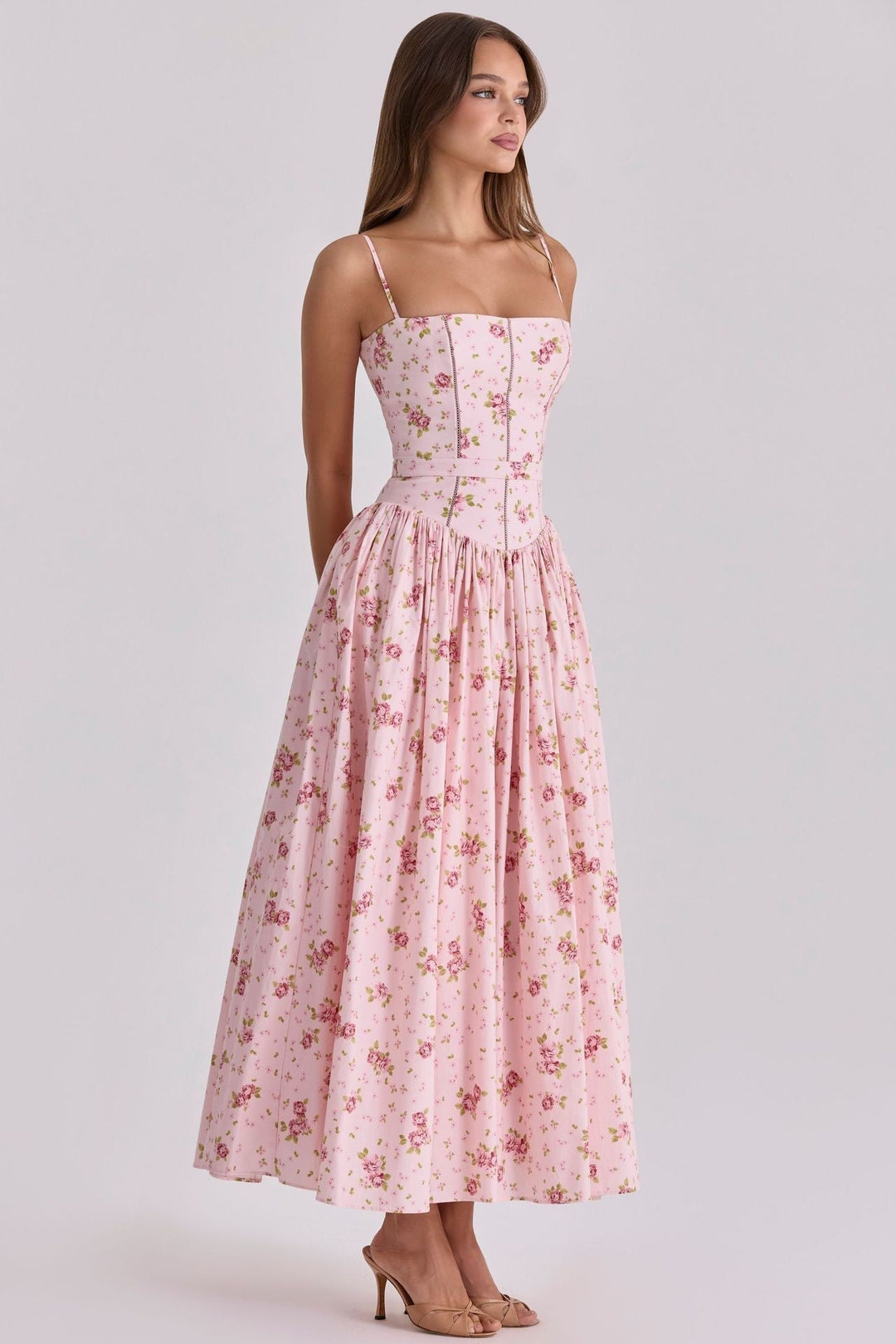 Robe Maxi à Corsage Structuré Femme