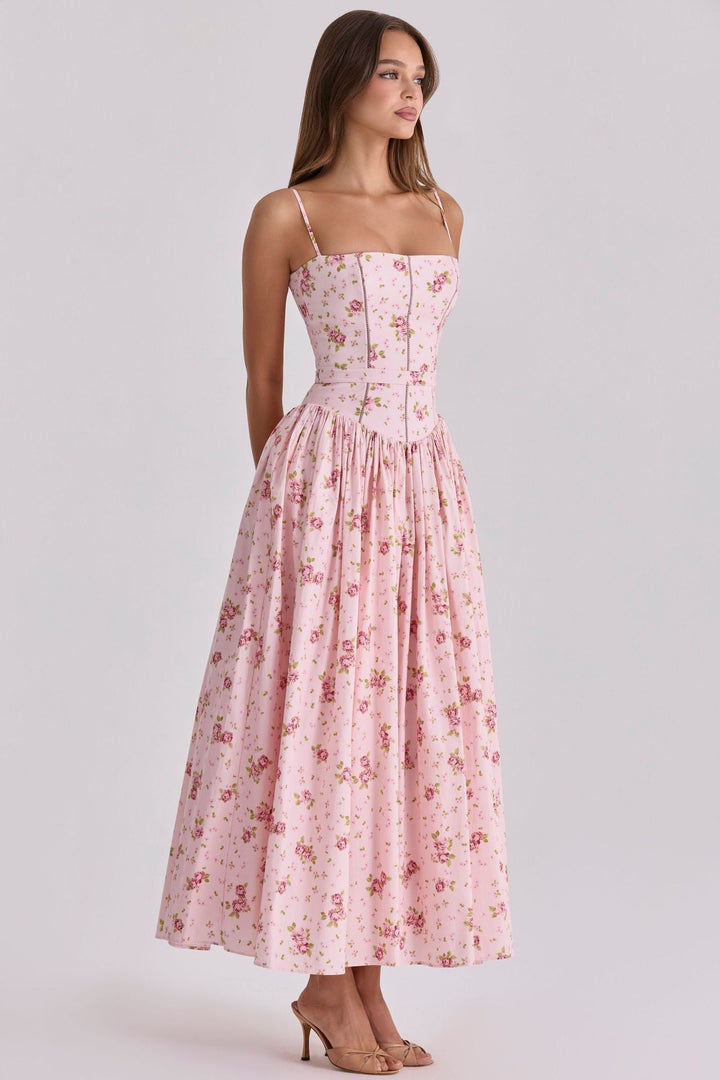 Robe Maxi à Corsage Structuré Femme