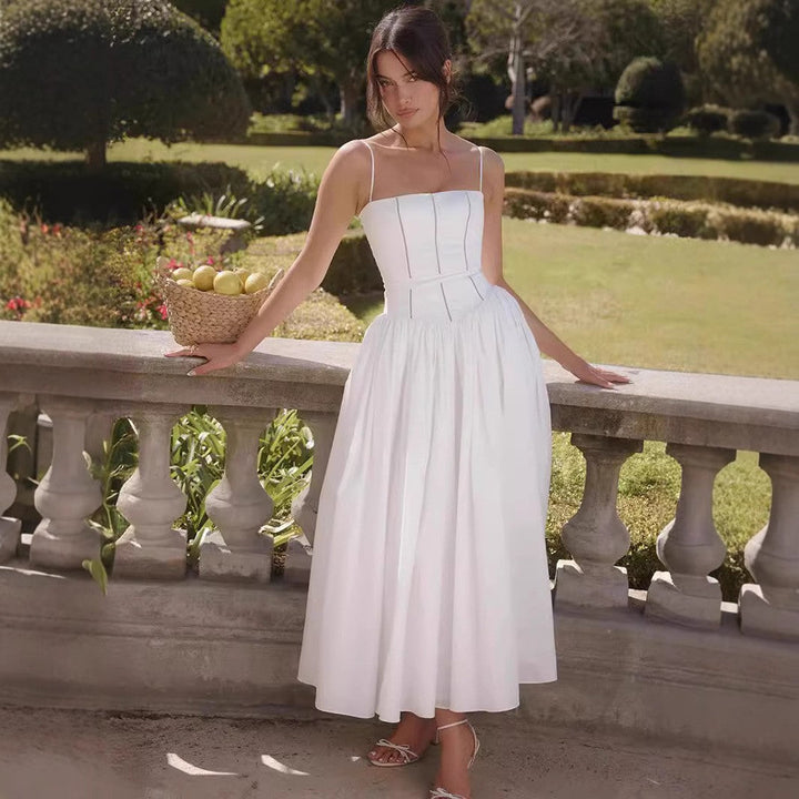 Robe Maxi à Corsage Structuré Femme