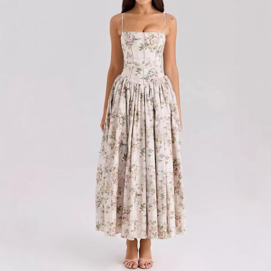 Robe Maxi à Corsage Structuré Femme