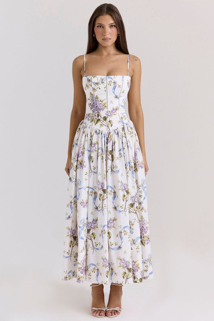 Robe Maxi à Corsage Structuré Femme