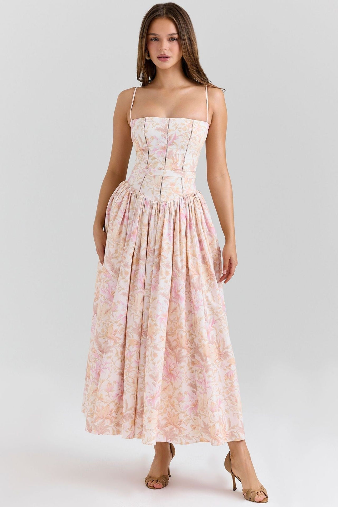 Robe Maxi à Corsage Structuré Femme