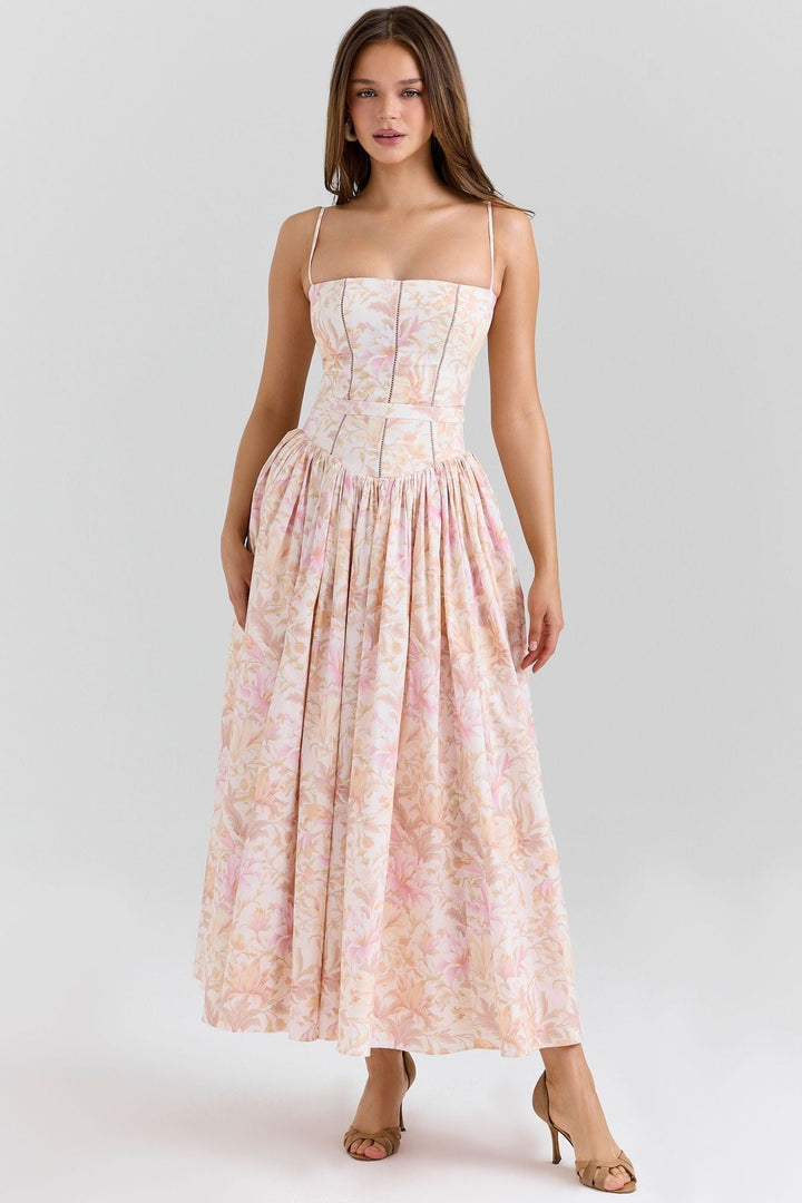 Robe Maxi à Corsage Structuré Femme