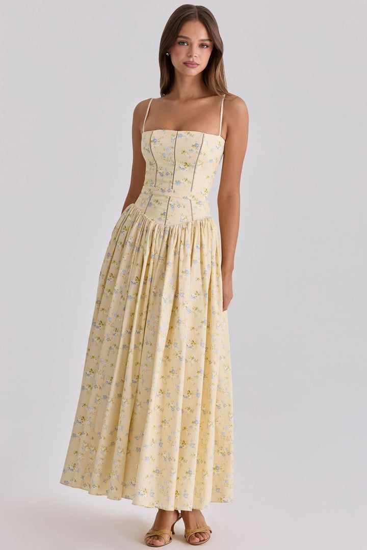 Robe Maxi à Corsage Structuré Femme