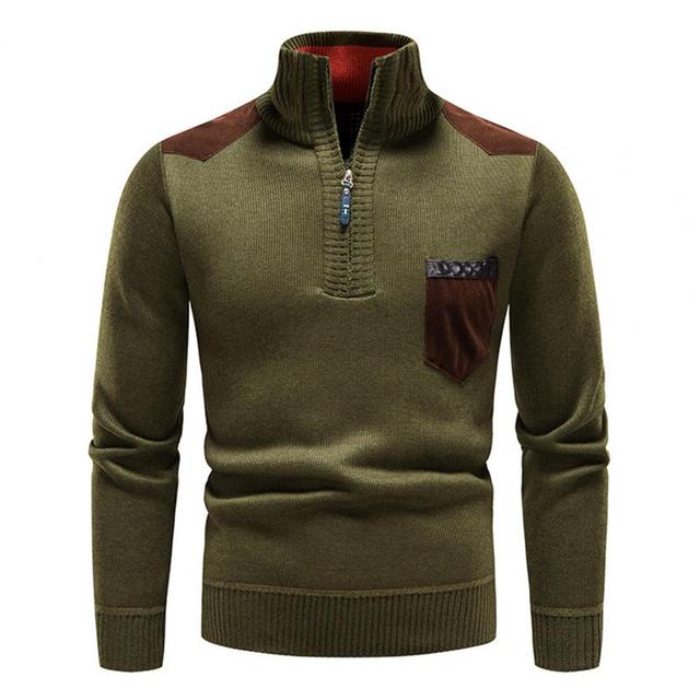 Pull à Col Montant et Demi-Zip Homme