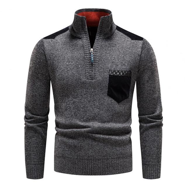 Pull à Col Montant et Demi-Zip Homme