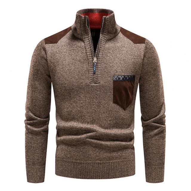 Pull à Col Montant et Demi-Zip Homme