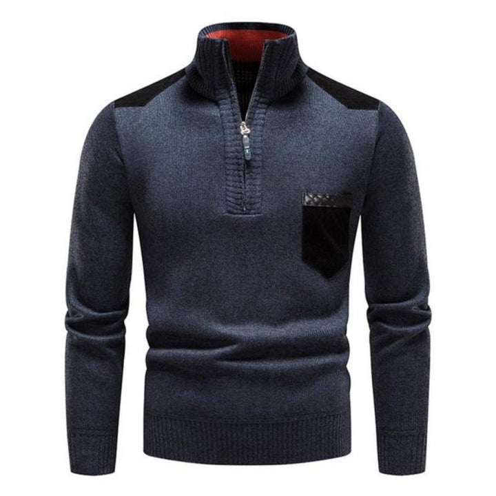 Pull à Col Montant et Demi-Zip Homme