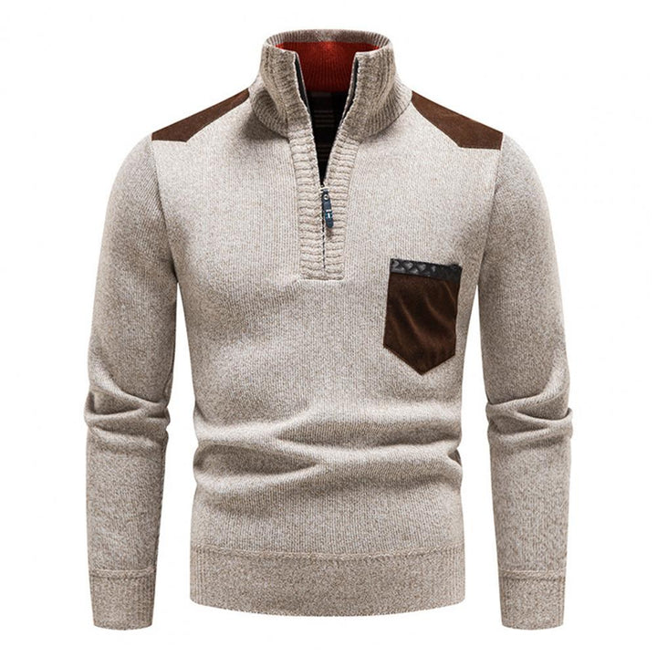 Pull à Col Montant et Demi-Zip Homme