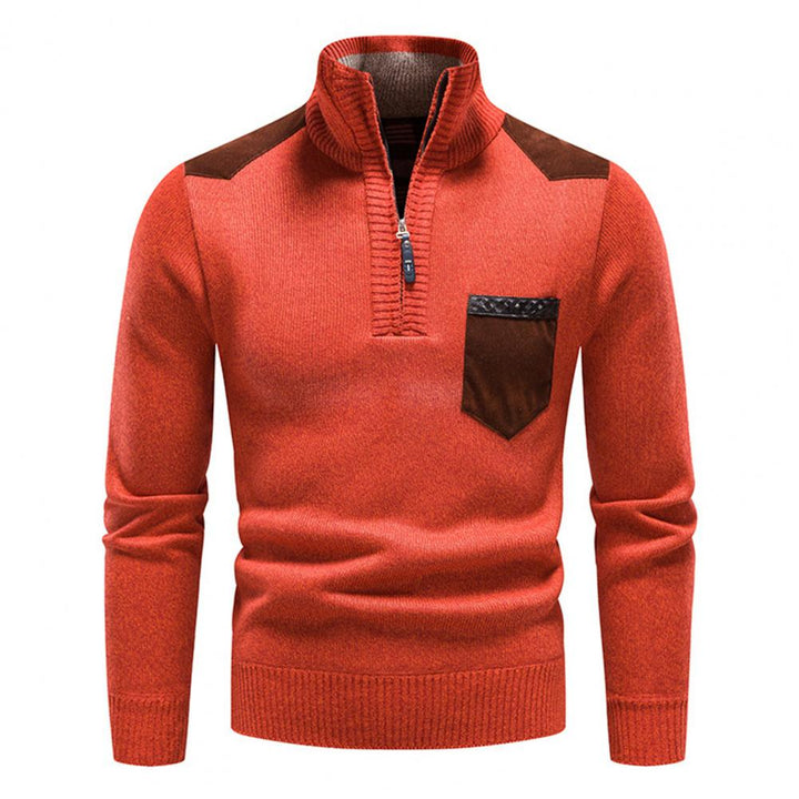 Pull à Col Montant et Demi-Zip Homme