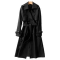 Trench Long Ceinturé à Col Revers Femme