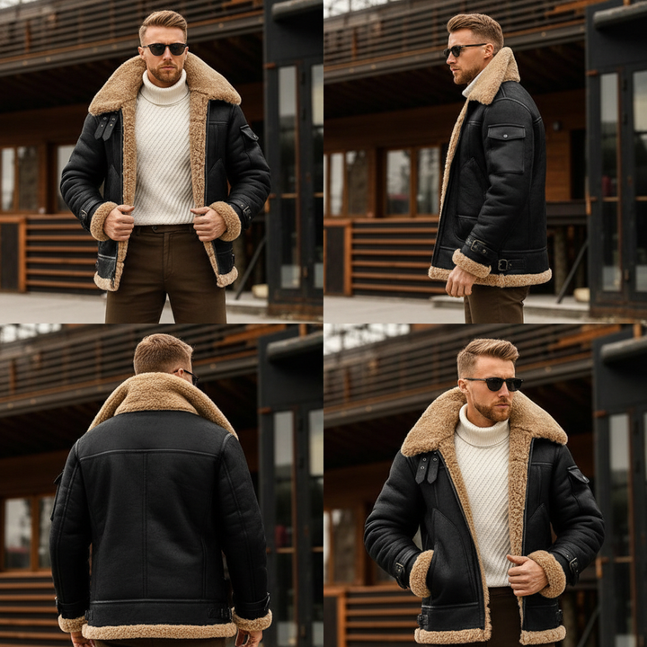 Blouson Court à Col Duveteux Homme