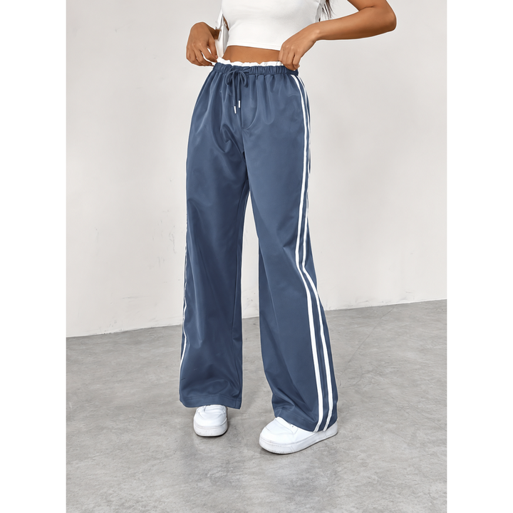 Pantalon Jogging Taille Haute à Jambes Larges Femme