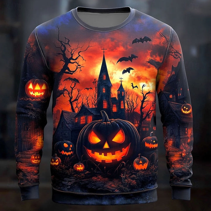 Sweat Halloween Imprimé Citrouilles Homme