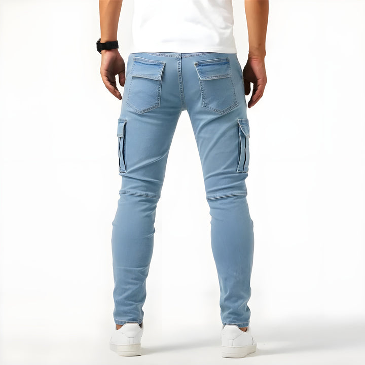 Pantalon Cargo Fuselé à Poches Latérales Homme
