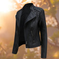 Veste Biker Zippée à Détails Lacés Femme