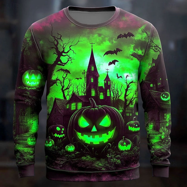 Sweat Halloween Imprimé Citrouilles Homme