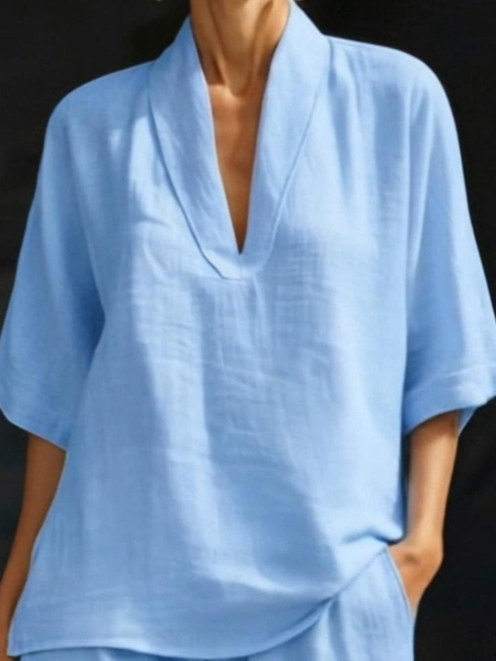Ensemble 2 Pièces Col V et Short Femme