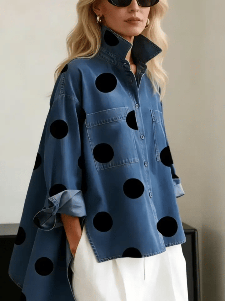 Chemise À Pois Manches Longues Femme