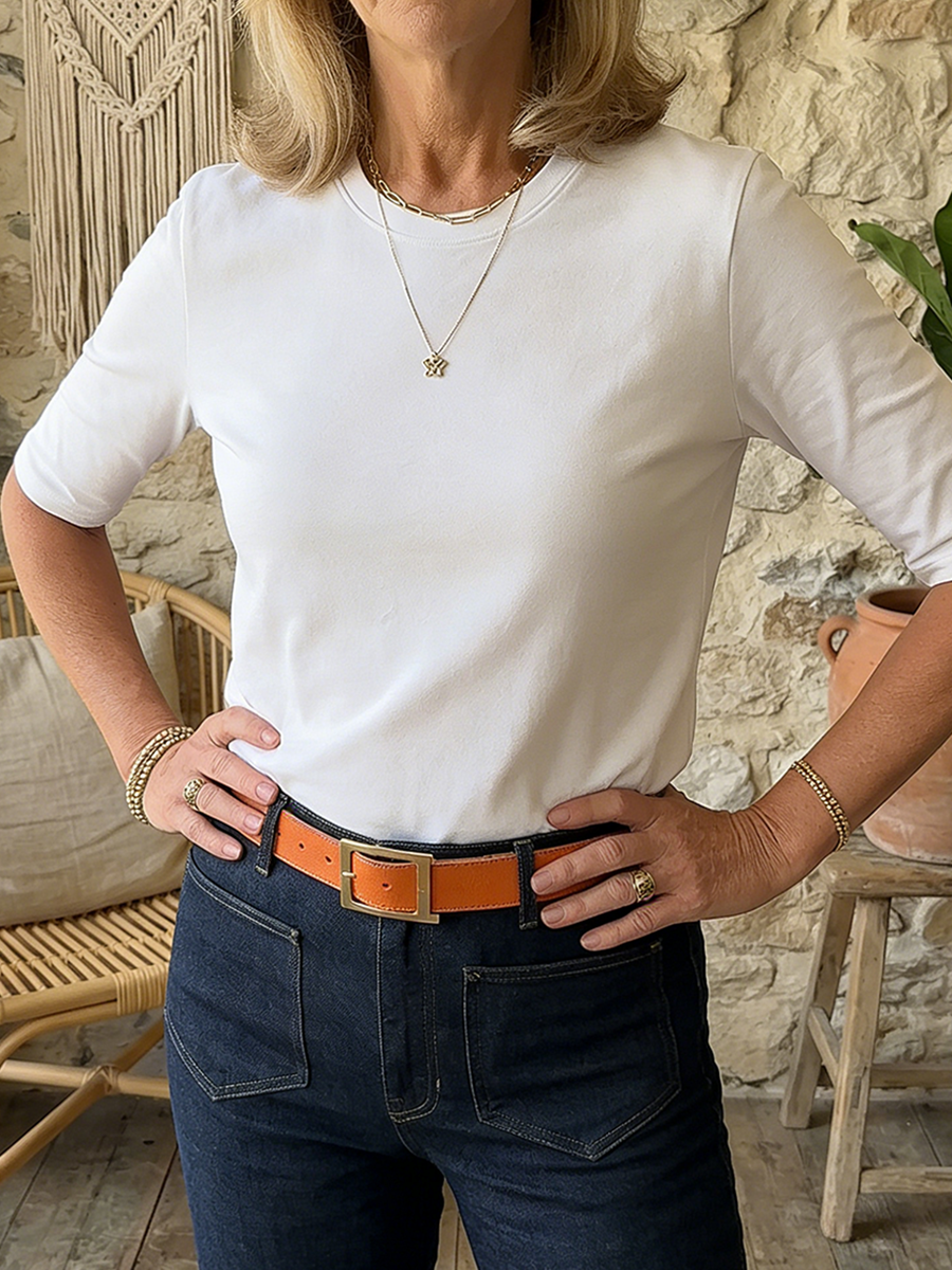 T-Shirt à Manches Mi-Longues Femme