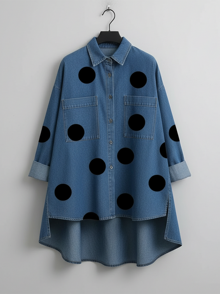 Chemise À Pois Manches Longues Femme