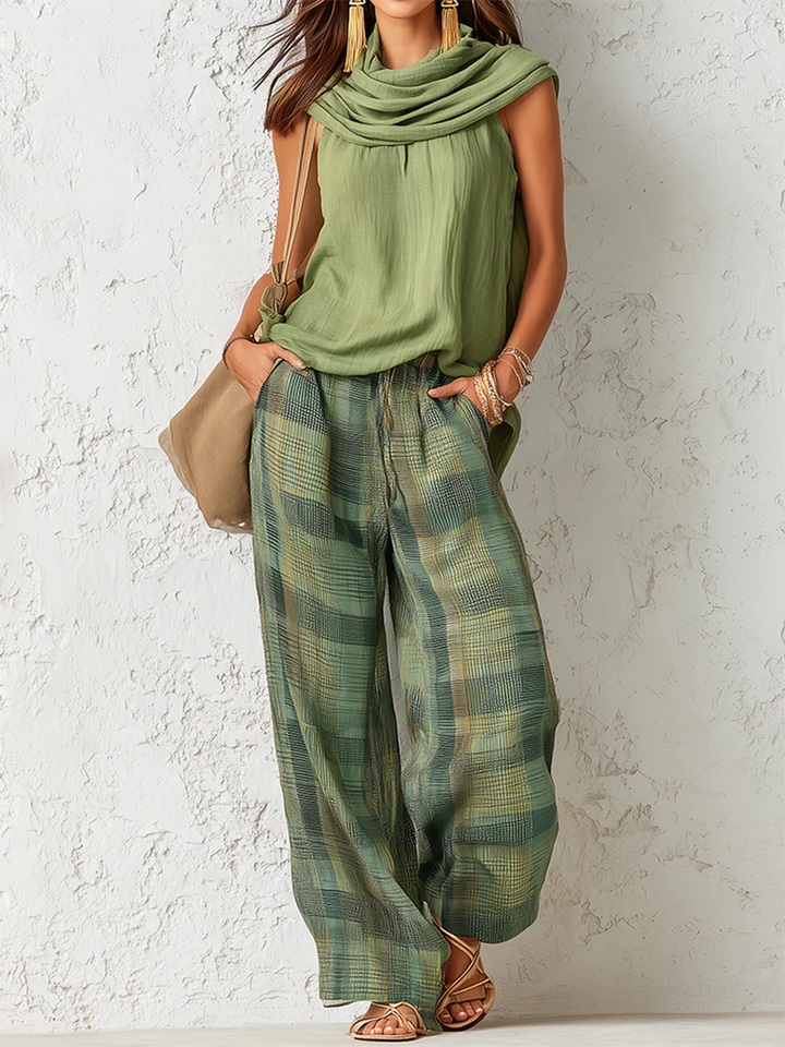 Ensemble Pantalon Large 2 Pièces Femme