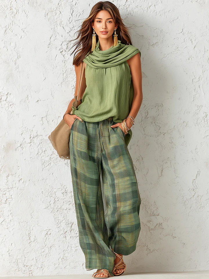 Ensemble Pantalon Large 2 Pièces Femme