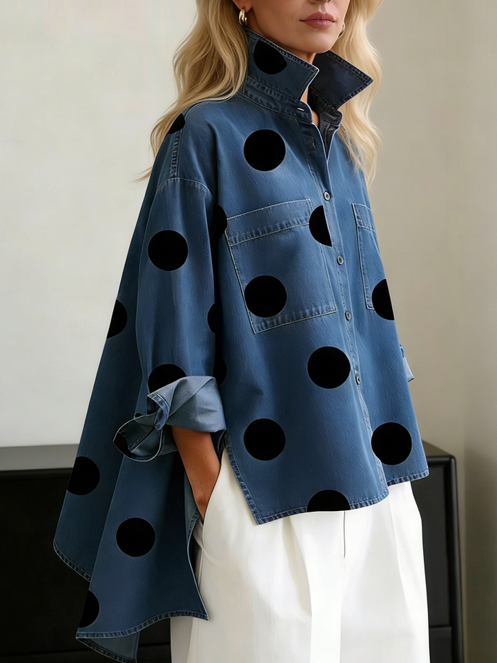 Chemise À Pois Manches Longues Femme