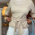 Chemisier à Taille Nouée et Col Bateau Femme