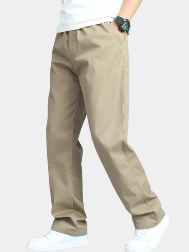 Pantalon Coupe Droite À Taille Élastiquée Homme