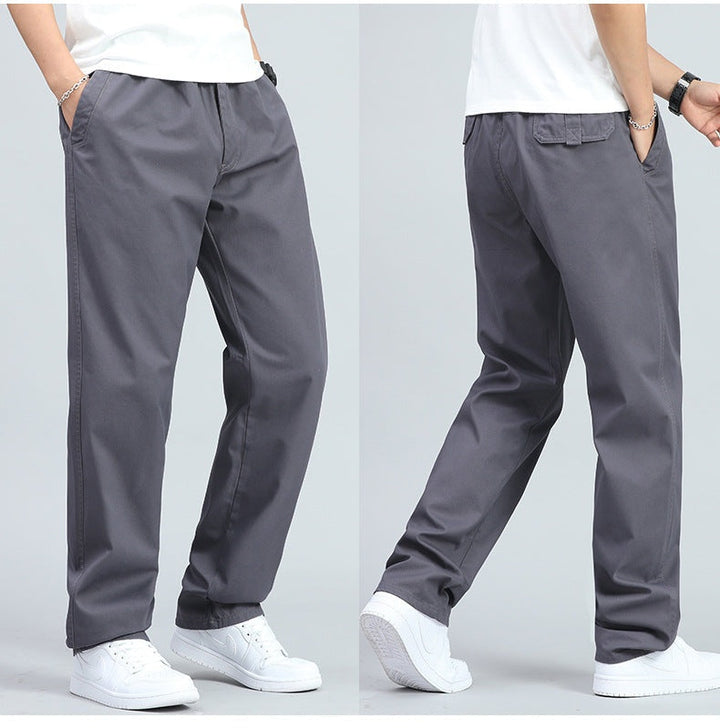 Pantalon Coupe Droite À Taille Élastiquée Homme