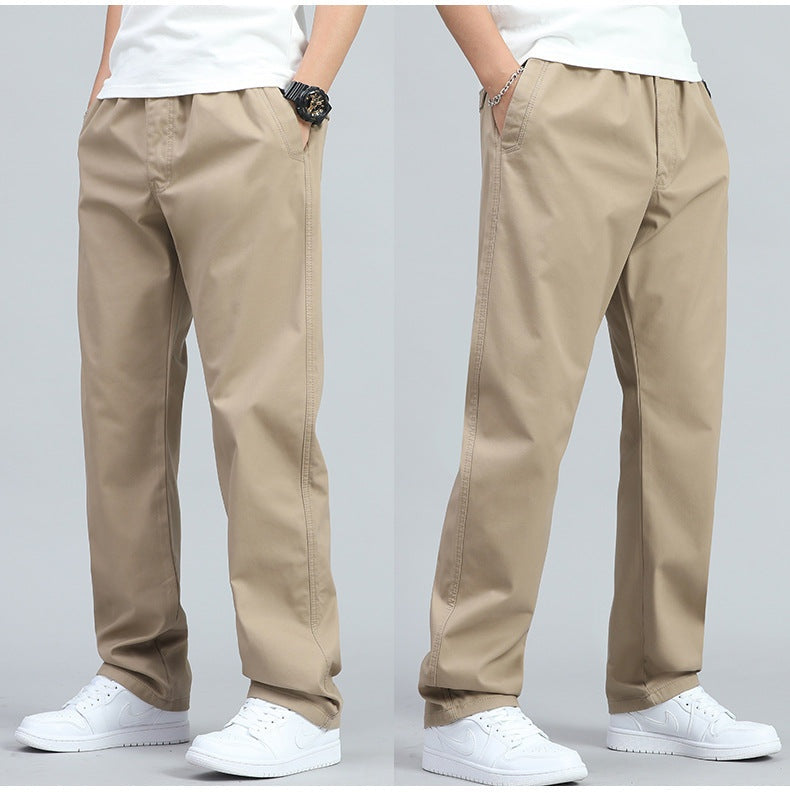 Pantalon Coupe Droite À Taille Élastiquée Homme