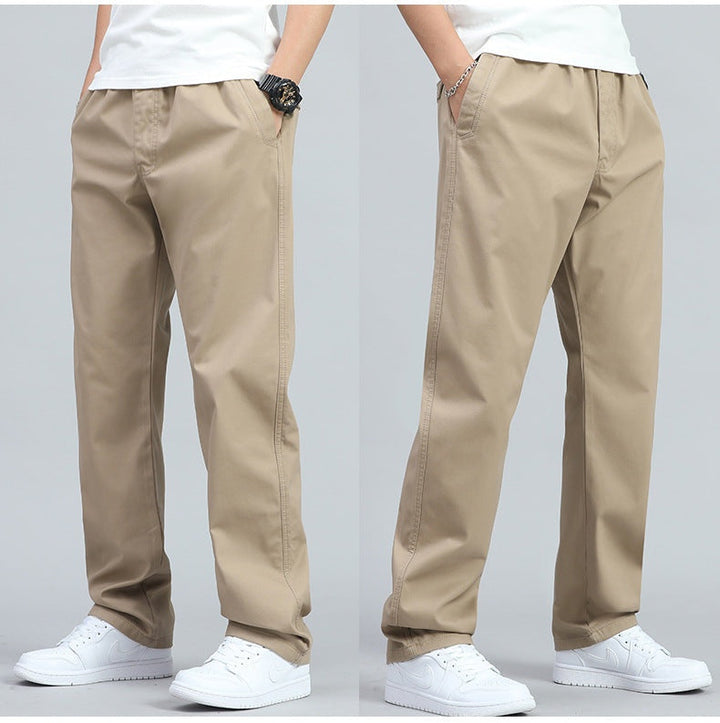 Pantalon Coupe Droite À Taille Élastiquée Homme