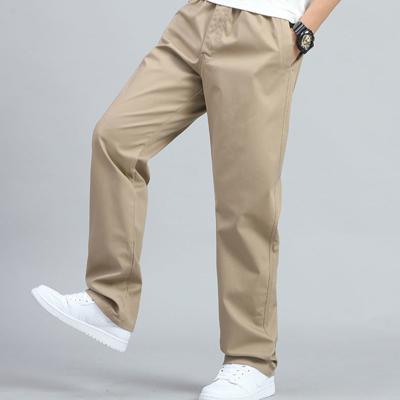 Pantalon Coupe Droite À Taille Élastiquée Homme
