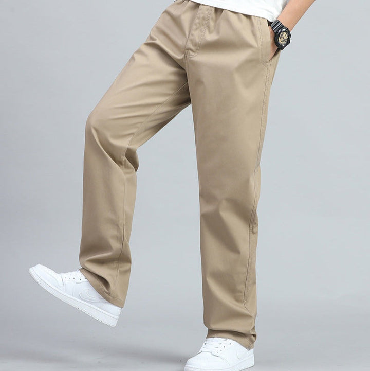 Pantalon Coupe Droite À Taille Élastiquée Homme