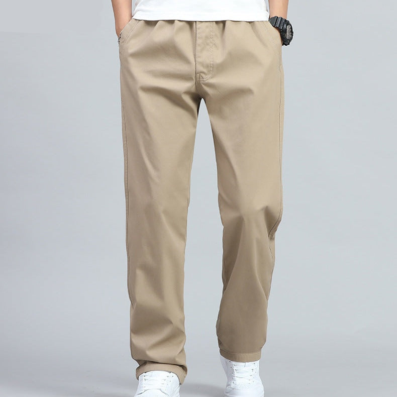 Pantalon Coupe Droite À Taille Élastiquée Homme